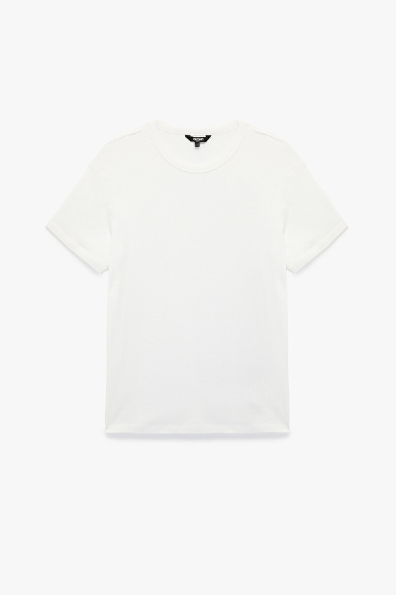 Koton Erkek Tişört 6SAM10027MK Beyaz Koton Erkek Tişört 6SAM10027MK Beyaz