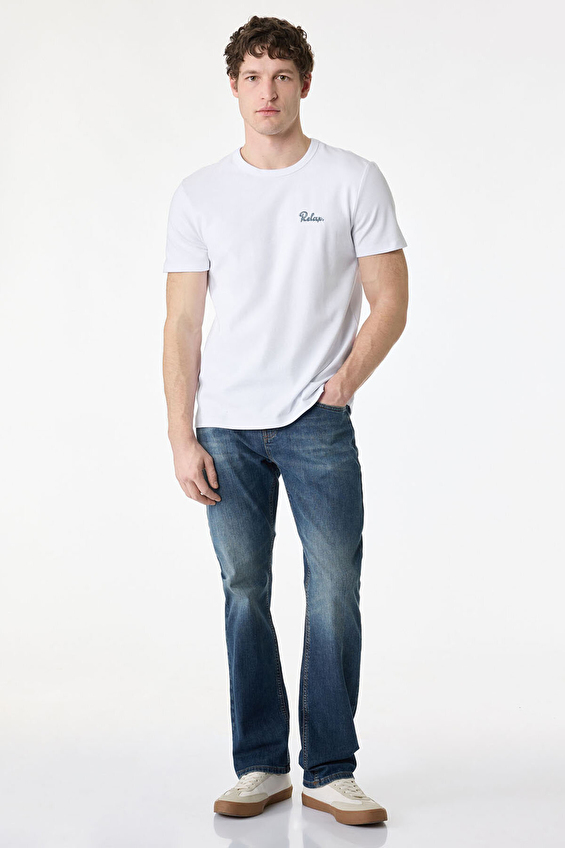 Koton Slim Fit Erkek Tişört 6SAM10051MK Beyaz Koton Slim Fit Erkek Tişört 6SAM10051MK Beyaz