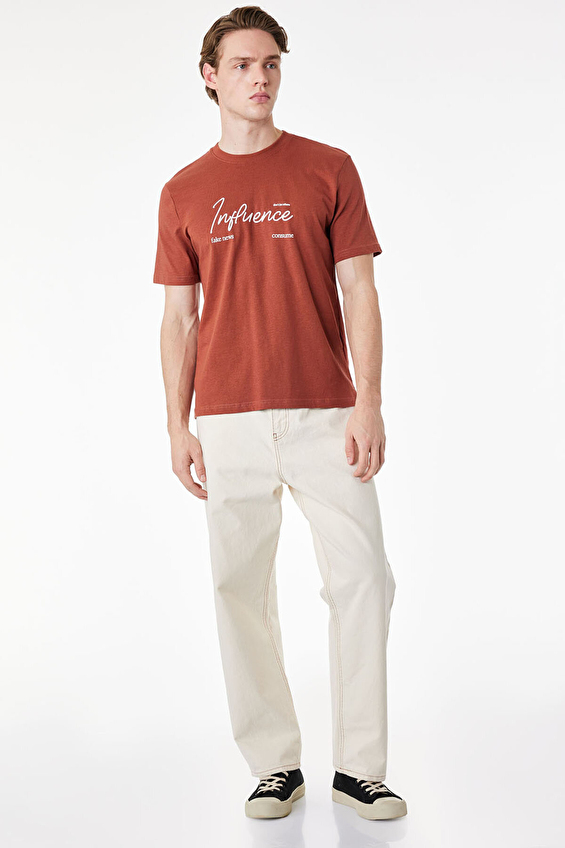 Koton Regular Fit Erkek Tişört 6SAM10064MK Kiremit Koton Regular Fit Erkek Tişört 6SAM10064MK Kiremit