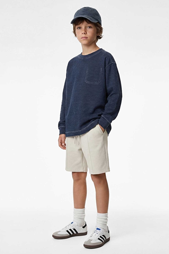 Koton Erkek Çocuk Şort 6SKB40015TK Gri Koton Erkek Çocuk Şort 6SKB40015TK Gri