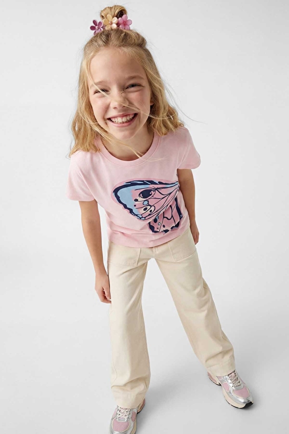 Koton Kız Çocuk Tişört 6SKG10020AK Pembe Koton Kız Çocuk Tişört 6SKG10020AK Pembe