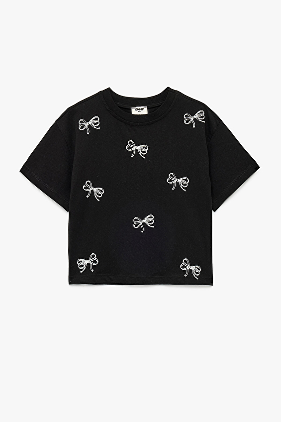 Koton Kız Çocuk Tişört 6SKG10041AK Siyah Koton Kız Çocuk Tişört 6SKG10041AK Siyah
