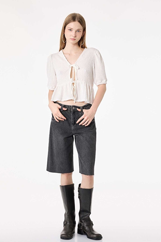 Koton Kadın Tişört 6SAL10028IK Ekru Koton Kadın Tişört 6SAL10028IK Ekru