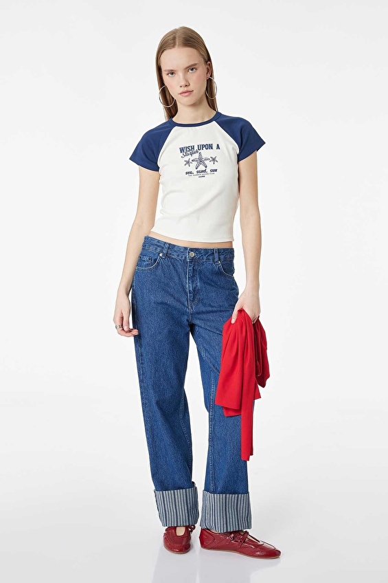 Koton Kadın Tişört 6SAL10064IK Ekru Koton Kadın Tişört 6SAL10064IK Ekru