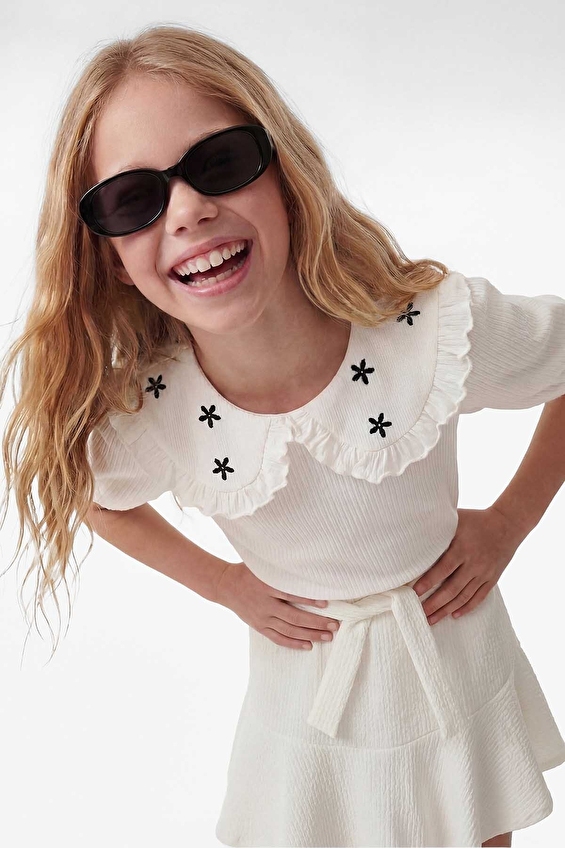 Koton Kız Çocuk Şort 6SKG40014AK Ekru Koton Kız Çocuk Şort 6SKG40014AK Ekru