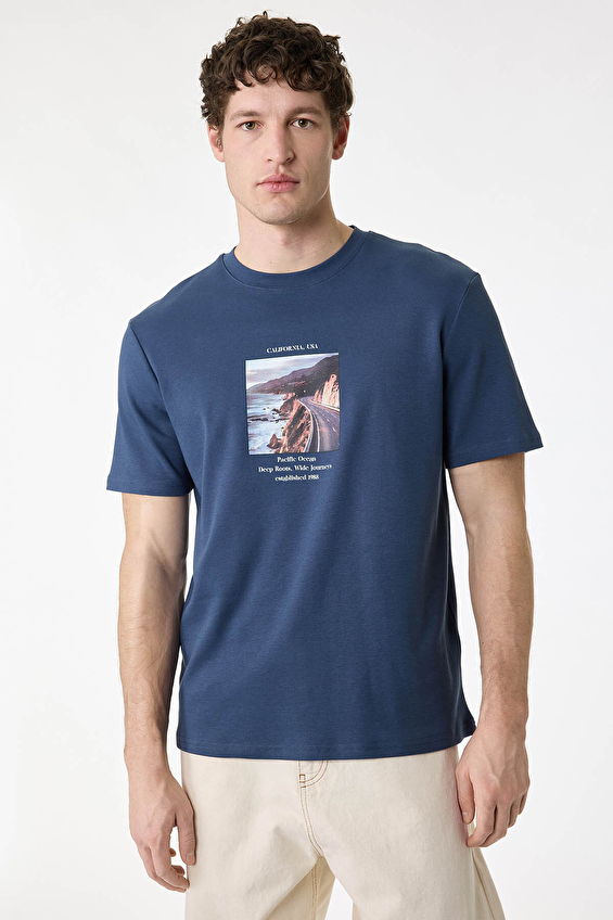 Koton Regular Fit Erkek Tişört 6SAM10113MK Lacivert Koton Regular Fit Erkek Tişört 6SAM10113MK Lacivert