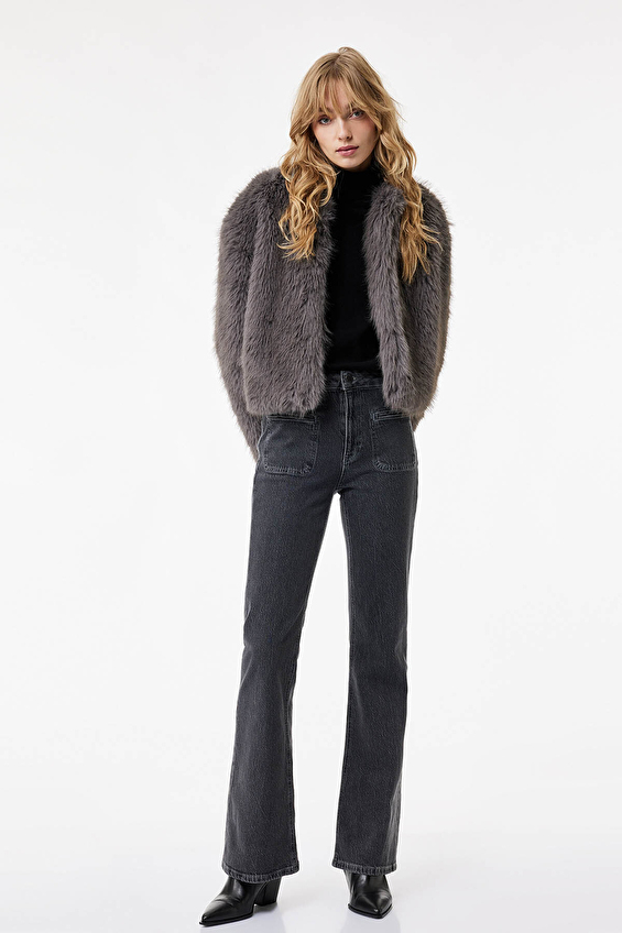 Koton Kadın Kot Pantolon 6WAL40148MD Antrasit Koton Kadın Kot Pantolon 6WAL40148MD Antrasit