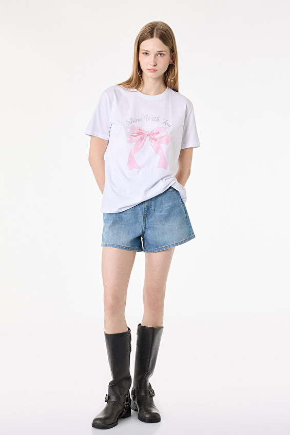 Koton Regular Fit Kadın Tişört 6SAK50031EK Beyaz Koton Regular Fit Kadın Tişört 6SAK50031EK Beyaz