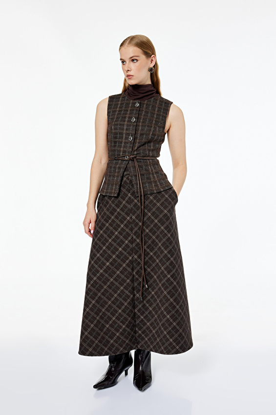 Koton Kadın Hırka 6WAK30116EK Gri ekose Koton Kadın Hırka 6WAK30116EK Gri ekose