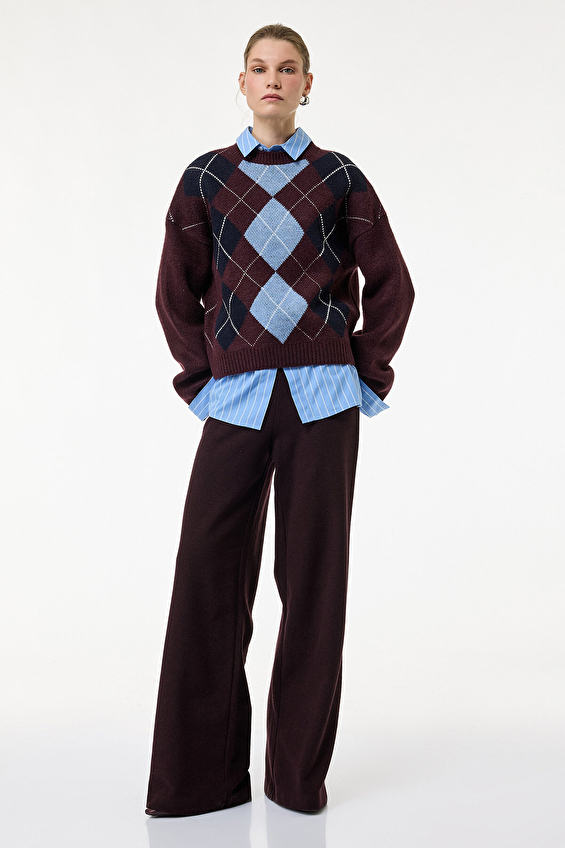 Koton Kadın Pantolon 6WAK40121EK Bordo Koton Kadın Pantolon 6WAK40121EK Bordo