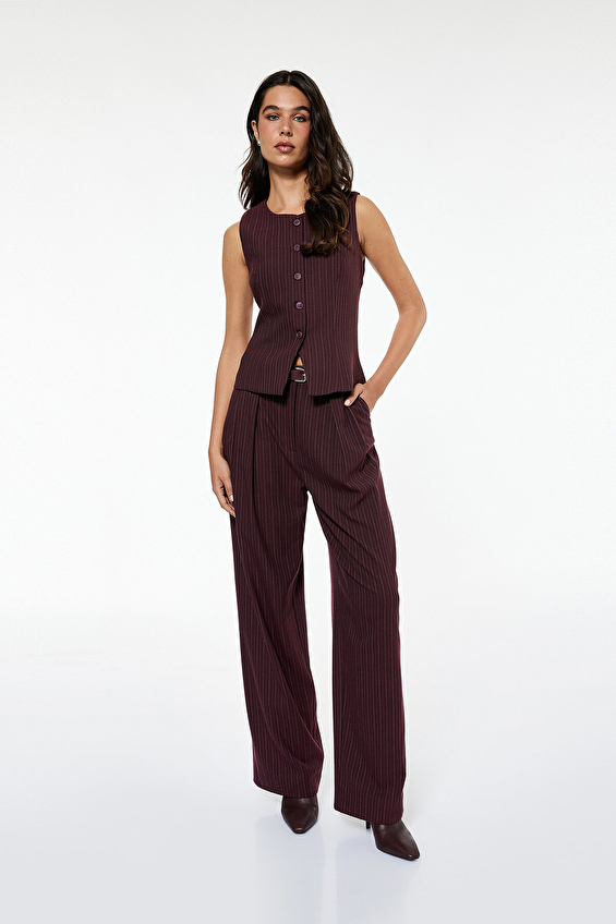 Koton Kadın Pantolon 6WAK40170PW Bordo Koton Kadın Pantolon 6WAK40170PW Bordo