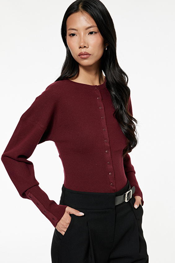 Koton Kadın Hırka 6WAK90454HT Bordo Koton Kadın Hırka 6WAK90454HT Bordo