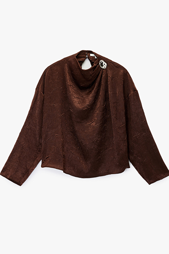 Koton Kadın Bluz 6WAK60065EW Kahverengi Koton Kadın Bluz 6WAK60065EW Kahverengi