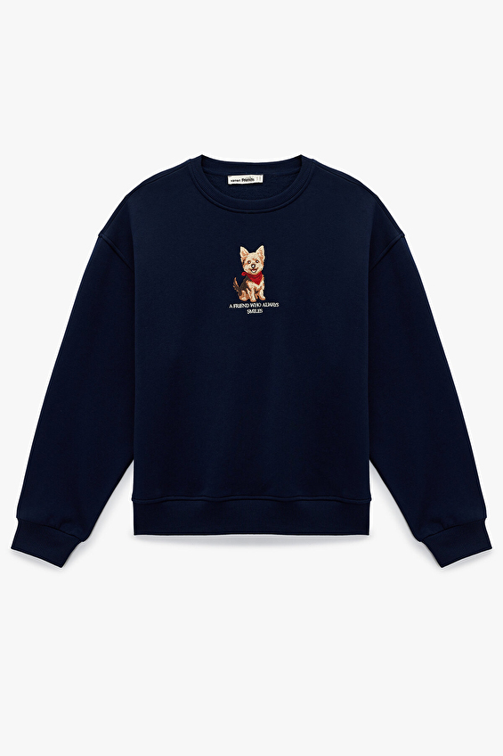 Koton Kadın Sweatshirt 6WAL10620IK Lacivert Koton Kadın Sweatshirt 6WAL10620IK Lacivert