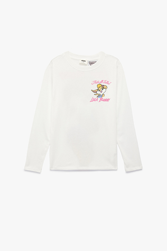 Koton Kız Çocuk Tişört 6WKG10607AK Ekru Koton Kız Çocuk Tişört 6WKG10607AK Ekru