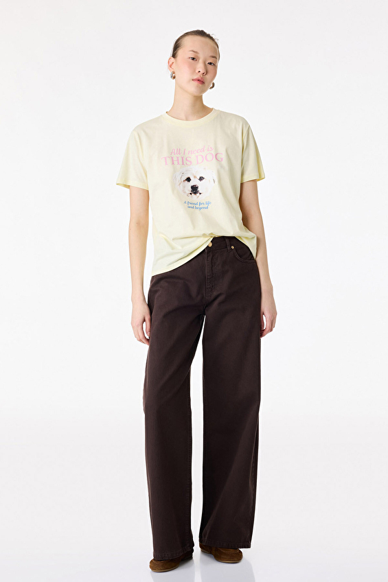 Koton Kadın Tişört 6SAK50161EK Sarı Koton Kadın Tişört 6SAK50161EK Sarı