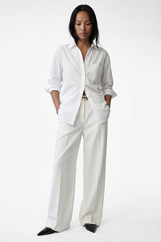 Koton Regular Fit Kadın Gömlek 6SAK60203UW Beyaz Koton Regular Fit Kadın Gömlek 6SAK60203UW Beyaz