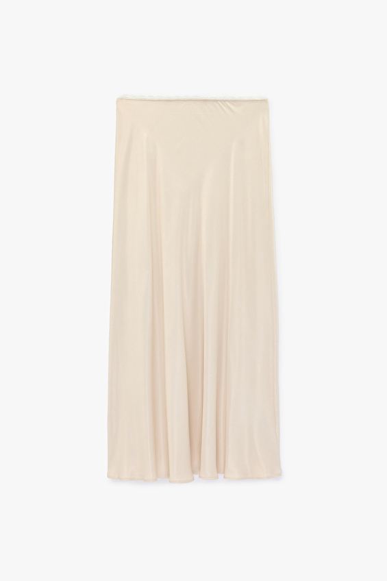 Koton Slim Fit Kadın Etek 6SAK70042PW Bej Koton Slim Fit Kadın Etek 6SAK70042PW Bej