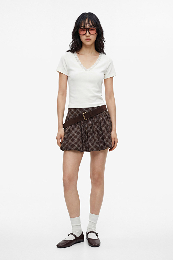 Koton Kadın Tişört 6SAL10648IK Ekru Koton Kadın Tişört 6SAL10648IK Ekru