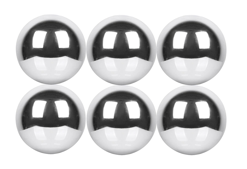 Assersan 8 cm 6'lı Parlak Top Süs Gümüş