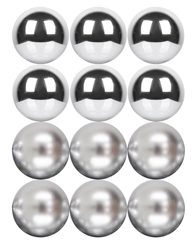 Mistique Home Cici Top Süs 6 cm Gümüş 12'li