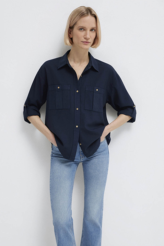 Mavi Kadın Gömlek M1211383 70492 Lacivert Mavi Kadın Gömlek M1211383 70492 Lacivert