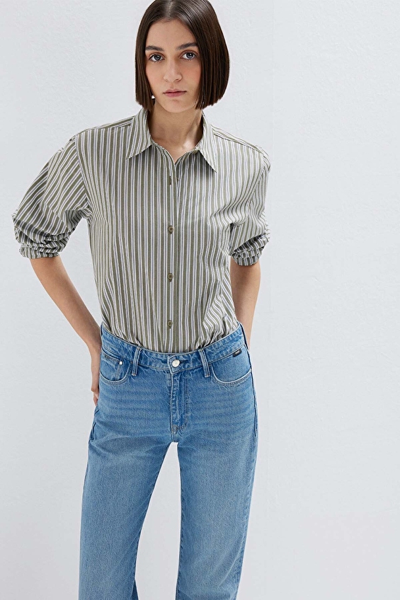 Mavi Kadın Gömlek M1211386 85171 Yeşil Mavi Kadın Gömlek M1211386 85171 Yeşil