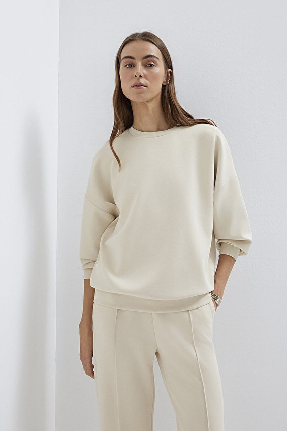 Mavi Kadın Sweatshirt M168837 70065 Beyaz Mavi Kadın Sweatshirt M168837 70065 Beyaz