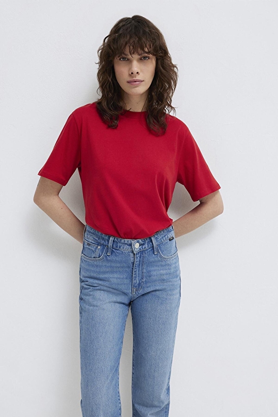 Mavi Kadın Tişört M1600955 86417 Kırmızı Mavi Kadın Tişört M1600955 86417 Kırmızı