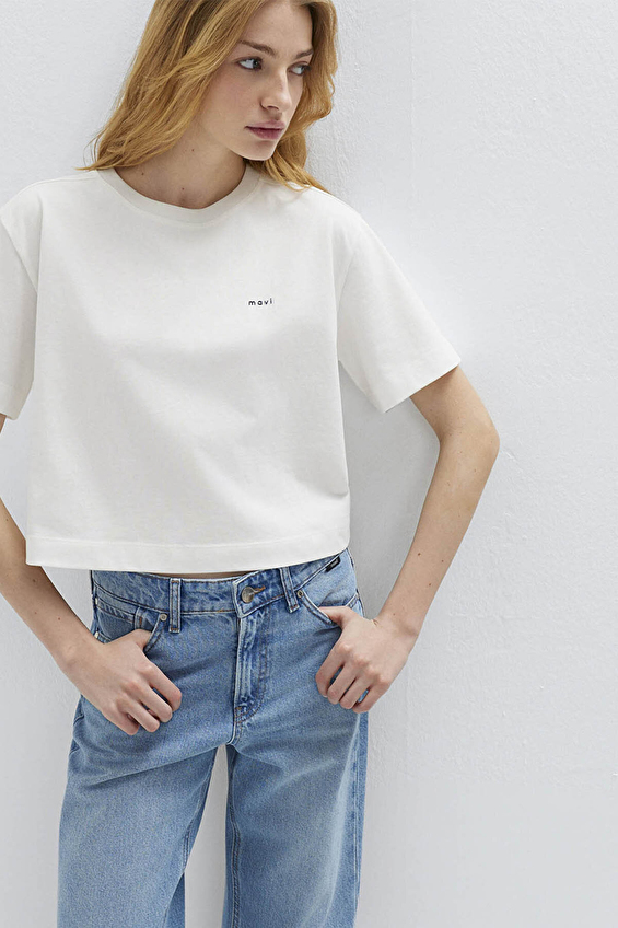 Mavi Kadın Tişört M1613984 70057 Beyaz Mavi Kadın Tişört M1613984 70057 Beyaz