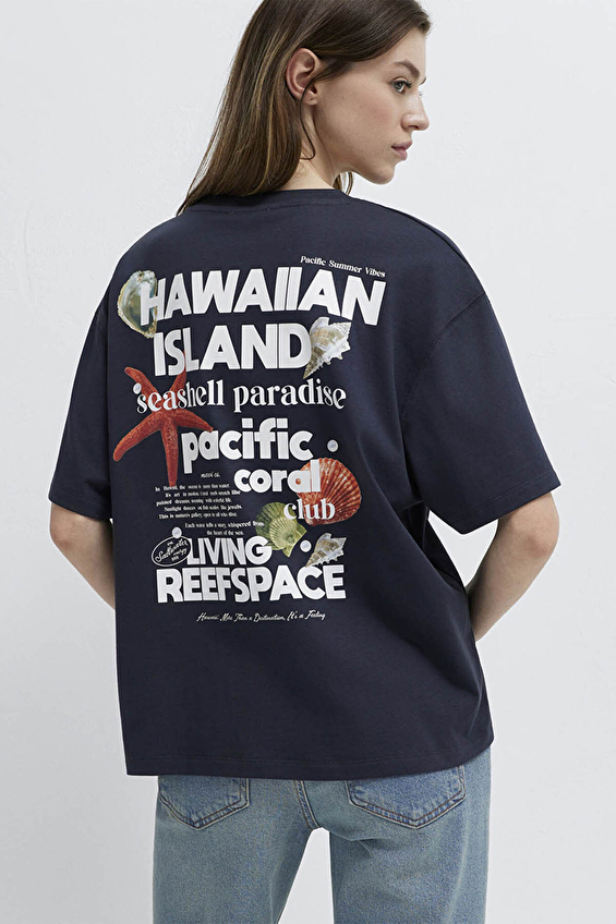 Mavi Boxy Fit Kadın Tişört M1613921 70087 Siyah Mavi Boxy Fit Kadın Tişört M1613921 70087 Siyah