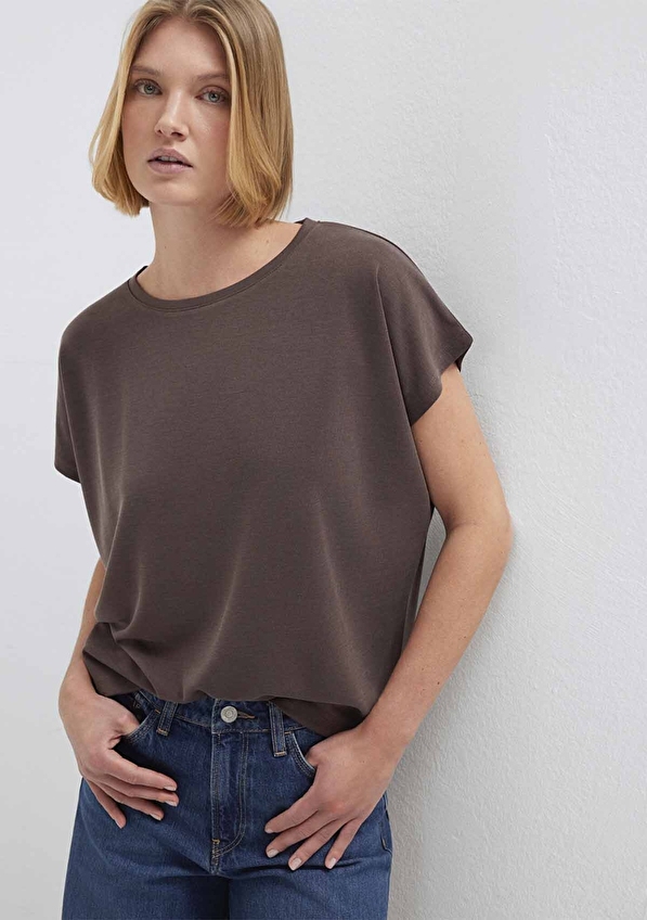 Mavi Bol Kesim Kadın Tişört M167245 87537 Kahverengi Mavi Bol Kesim Kadın Tişört M167245 87537 Kahverengi