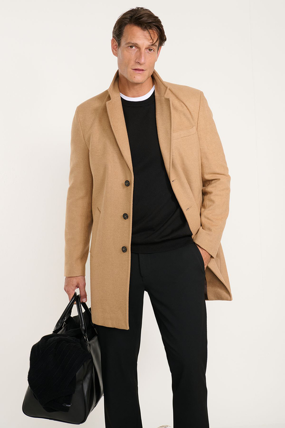 Altınyıldız Classics Standart Fit Ceket Yaka Erkek Palto ACE005261084 Camel