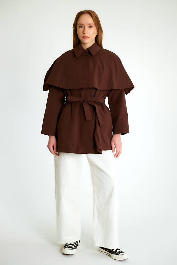 Robin Kadın Trençkot D87146 Kahverengi Robin Kadın Trençkot D87146 Kahverengi