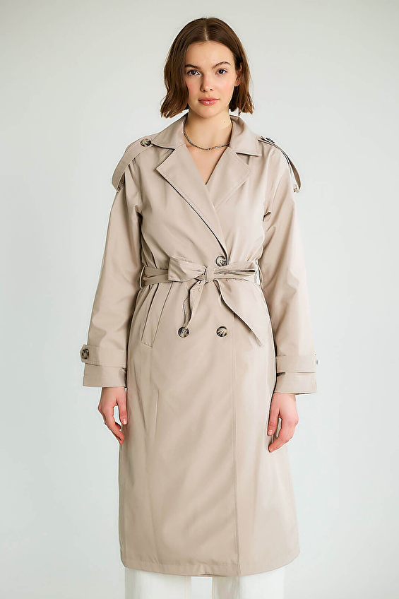 Robin Kadın Trençkot D87148 Taş Robin Kadın Trençkot D87148 Taş