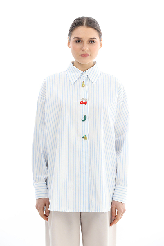 Robin Kadın Gömlek M39329 Mavi Robin Kadın Gömlek M39329 Mavi