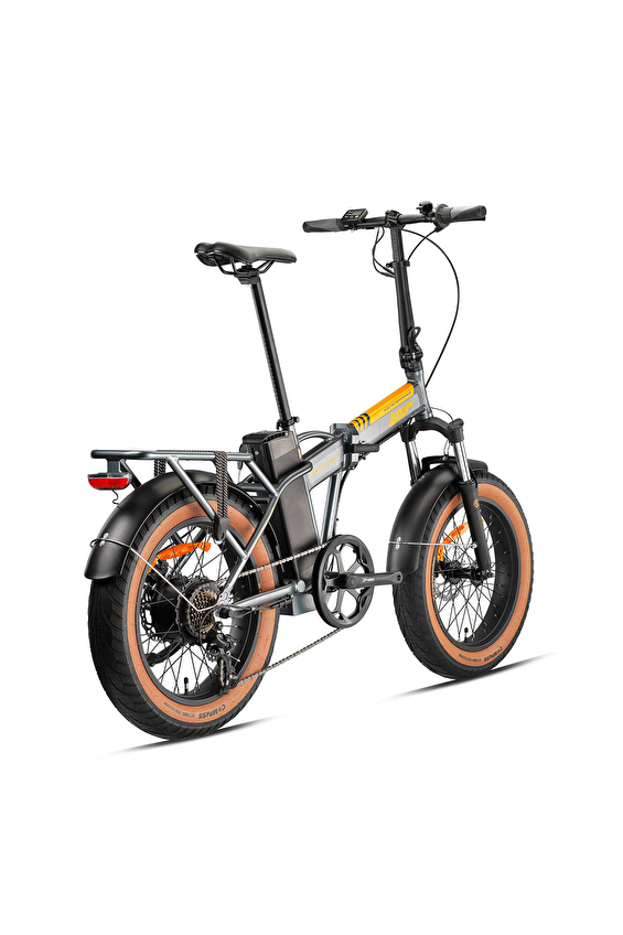 Loop Elektrikli Bisiklet DISCOVERY - 20J - Katlanır ( FAT Bike) - 7 Vites - Elektrikli - Mat Füme-Turuncu/Gri Loop Elektrikli Bisiklet DISCOVERY - 20J - Katlanır ( FAT Bike) - 7 Vites - Elektrikli - Mat Füme-Turuncu/Gri