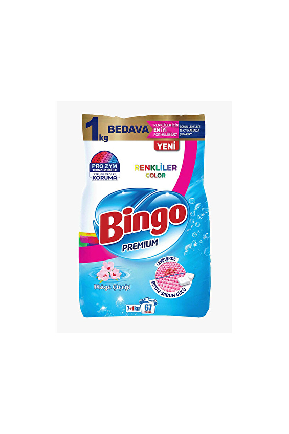 Bingo Premium Toz Çamaşır Deterjanı Renkliler 7+1 Kg