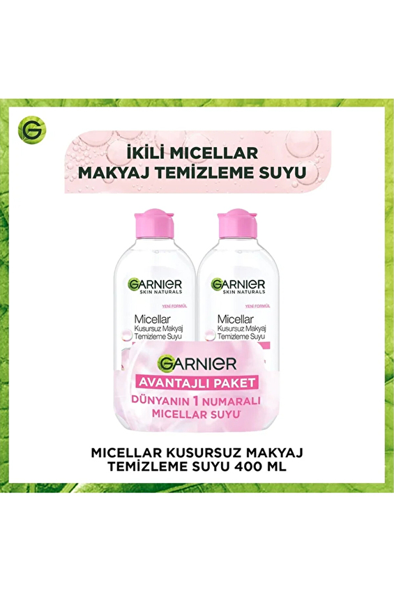 Garnier Micellar Kusursuz Makyaj Temizleme Suyu 400ML İkili Avantajlı Paket Garnier Micellar Kusursuz Makyaj Temizleme Suyu 400ML İkili Avantajlı Paket