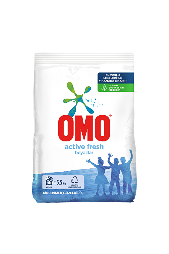 Omo Active Fresh 5,5 kg Beyazlar Omo Active Fresh 5,5 kg Beyazlar