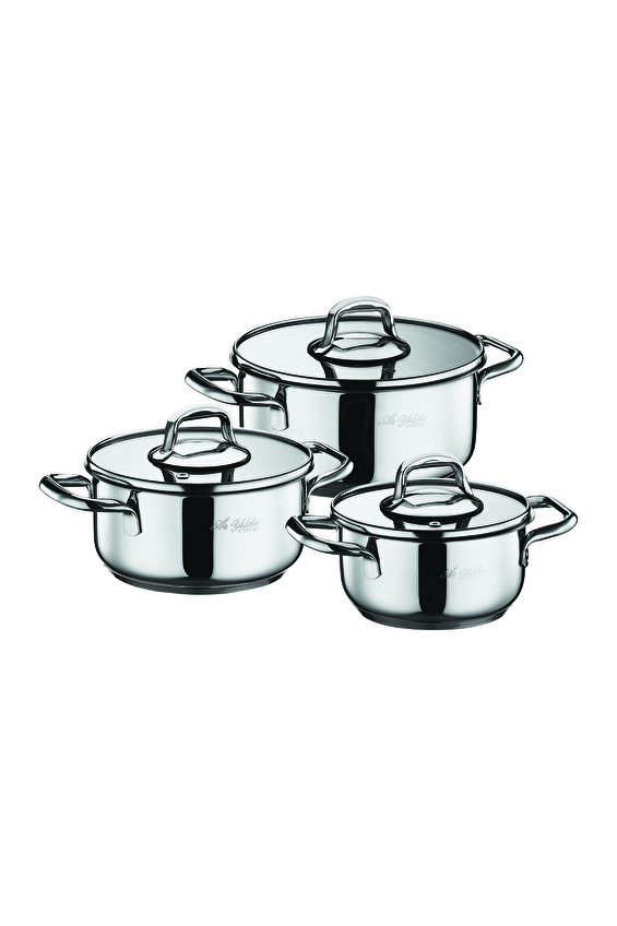 Ar Yıldız Aria Tencere Seti 14-16-18 cm 6 Parça Ar Yıldız Aria Tencere Seti 14-16-18 cm 6 Parça