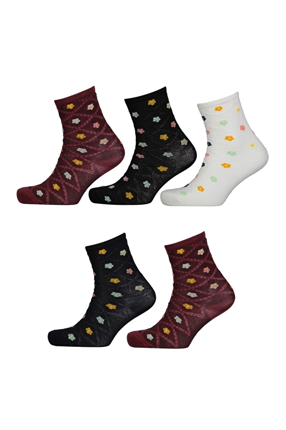 Katia&Bony Kadın 5'li Soket Çorap 12401G2035 RNK Renkli Katia&Bony Kadın 5'li Soket Çorap 12401G2035 RNK Renkli