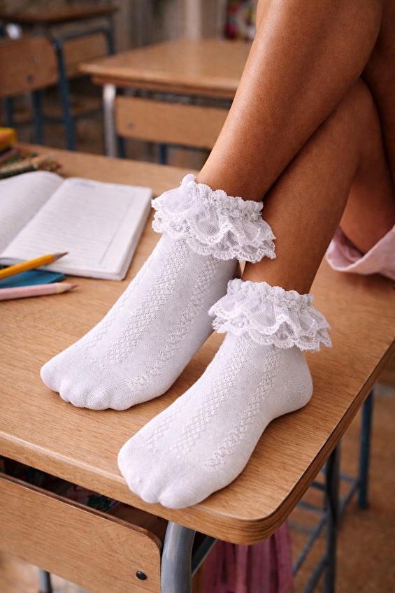 Katia&Bony Kız Çocuk Çorap 12601G2001 BYZ Beyaz