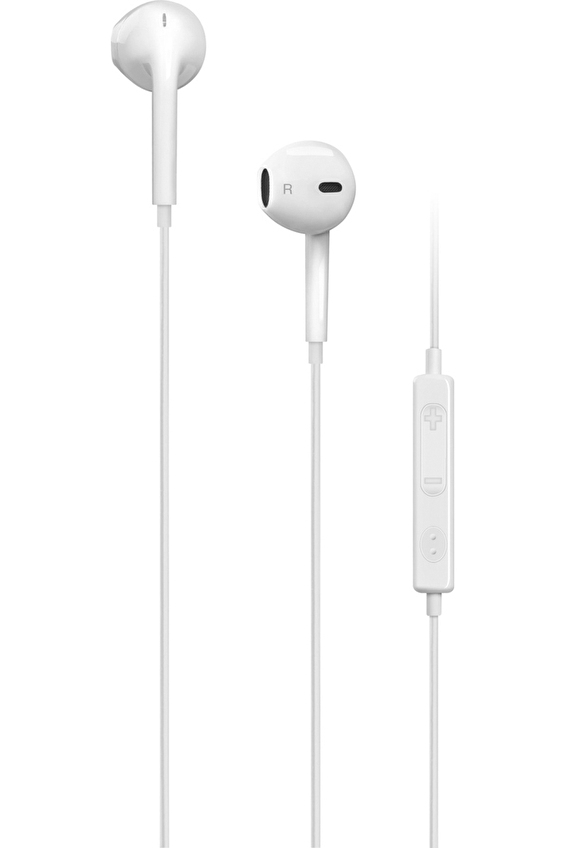 Mojue WE02 Kumandalı ve Mikrofonlu Kulakiçi Kulaklık-Beyaz
