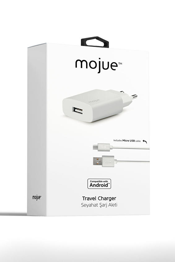 Mojue MS10 Seyahat Şarj Aleti 1.5A + MicroUSB Kablolu Beyaz
