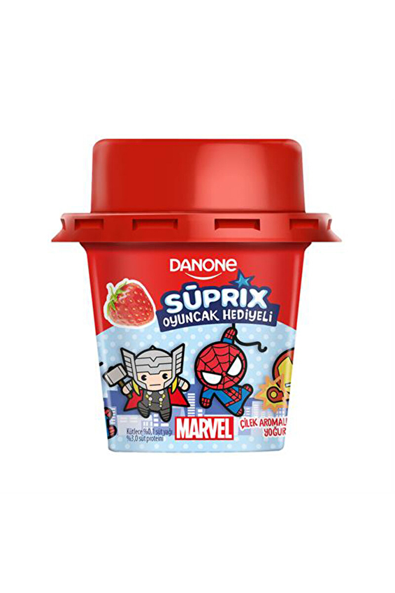 Danone Süprix Çilekli Yoğurt 90 G (Marvel Oyuncak Hediyeli)