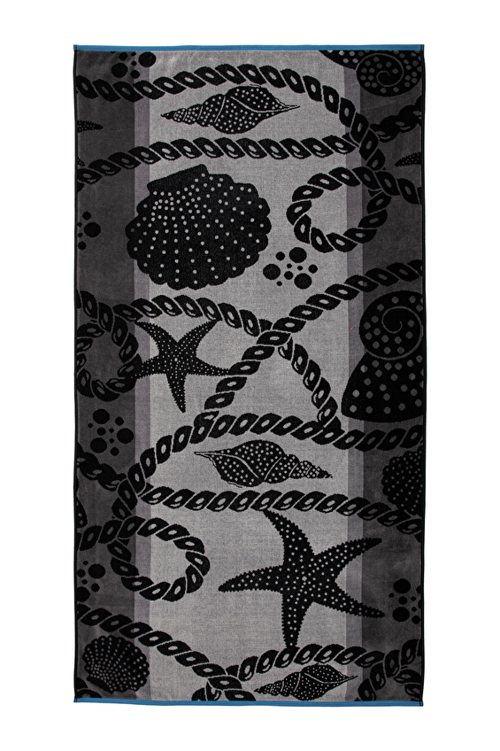 Özdilek Cannes Grey Shell Kadife Plaj Havlusu 86x162 cm