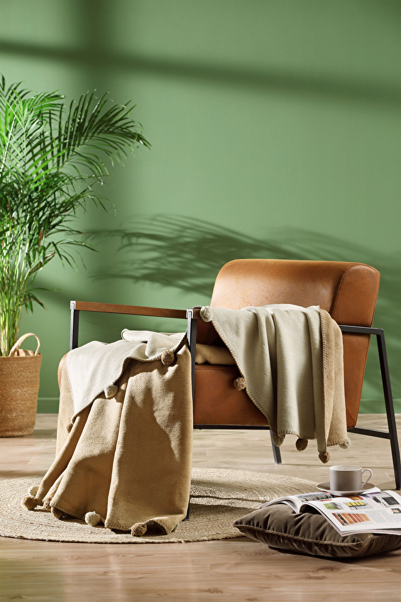 Özdilek Colourist Ponponlu Çift Kişilik Çift Taraflı Pamuklu Battaniye 180x220 cm Özdilek Colourist Ponponlu Çift Kişilik Çift Taraflı Pamuklu Battaniye 180x220 cm