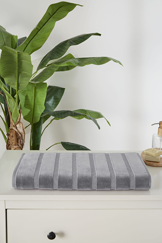 Sadem Organik Stripe Banyo Paspası 60x100 cm Gri Sadem Organik Stripe Banyo Paspası 60x100 cm Gri