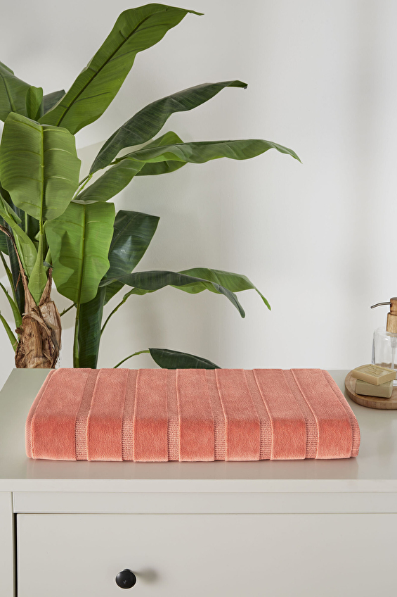 Sadem Organik Stripe Banyo Paspası 60x100 cm Şeftali Sadem Organik Stripe Banyo Paspası 60x100 cm Şeftali